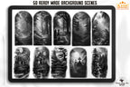 Procreate, Flow / tattoo Background design kit, 180+ unique procreate brushes & stamps