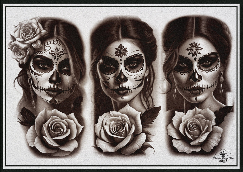 La Catrina 120 designs, 60 references ( + 60 stencils ) custom made art