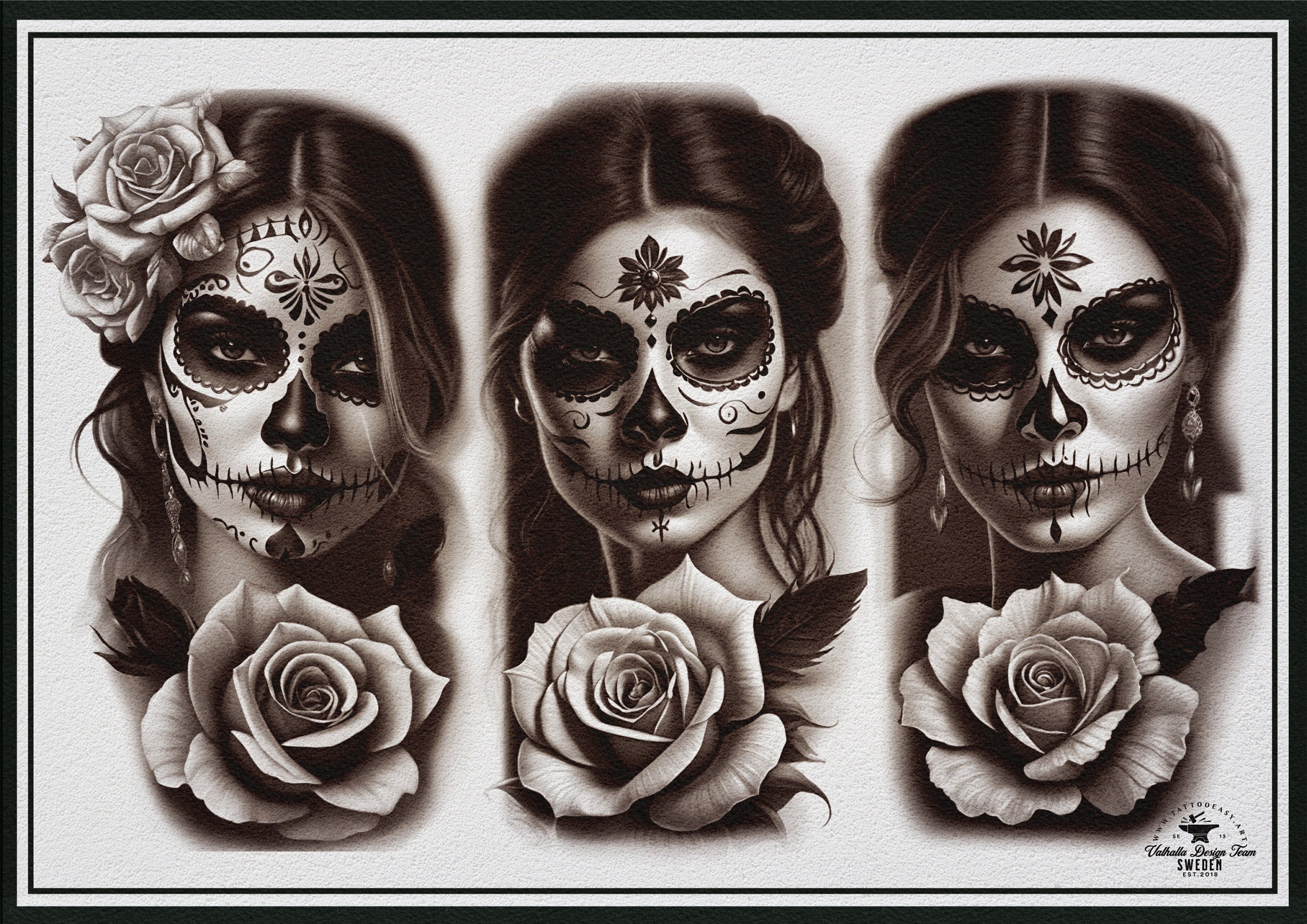 La Catrina 120 designs, 60 references ( + 60 stencils ) custom made art