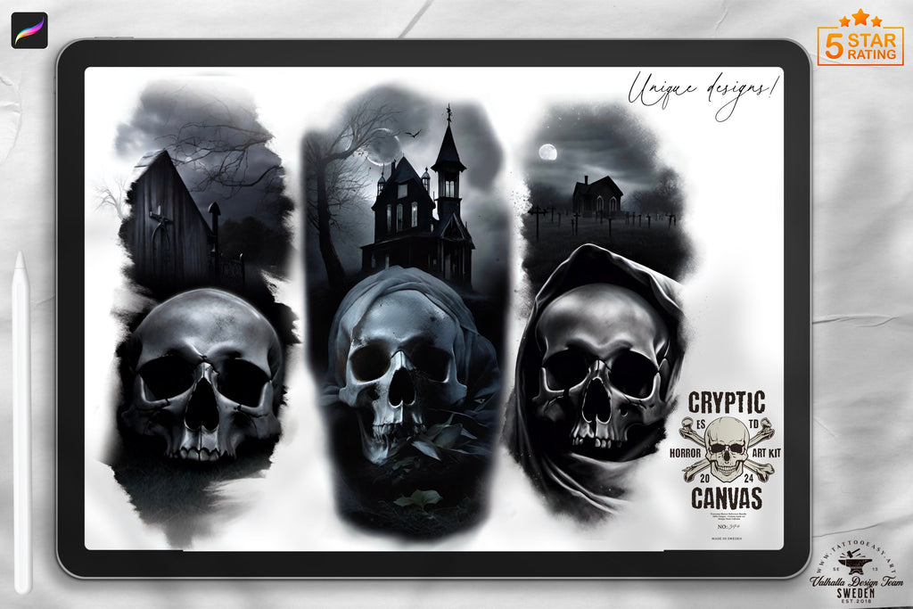 Cryptic Canvas ~ 100+ unique Horror references for Procreate