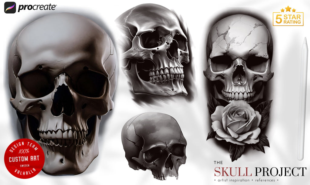 The skull project, 200+ custom made designs for Procreate