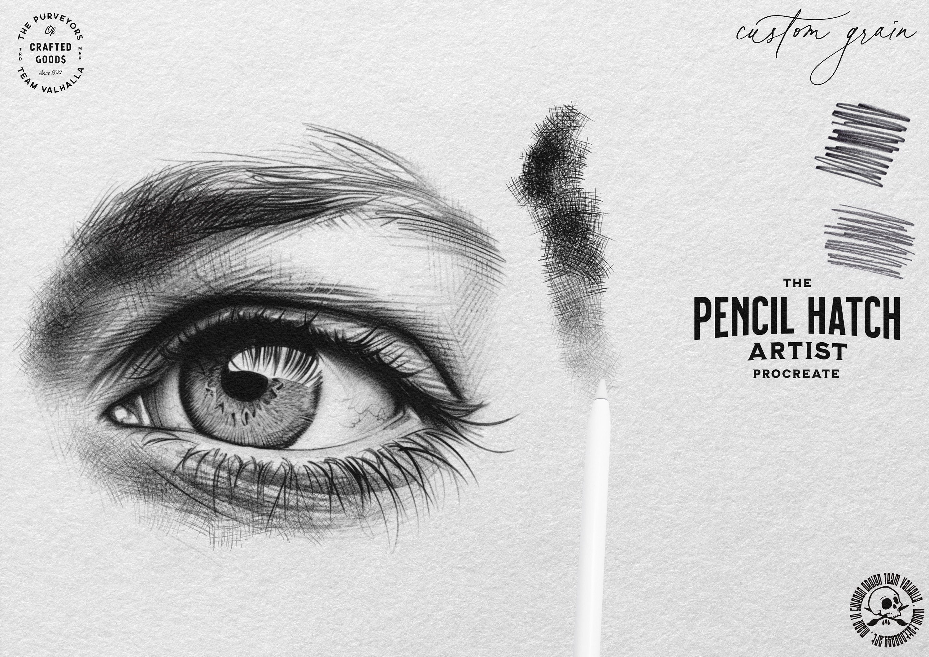 The Pencil Hatch Artist, custom brushes for Procreate