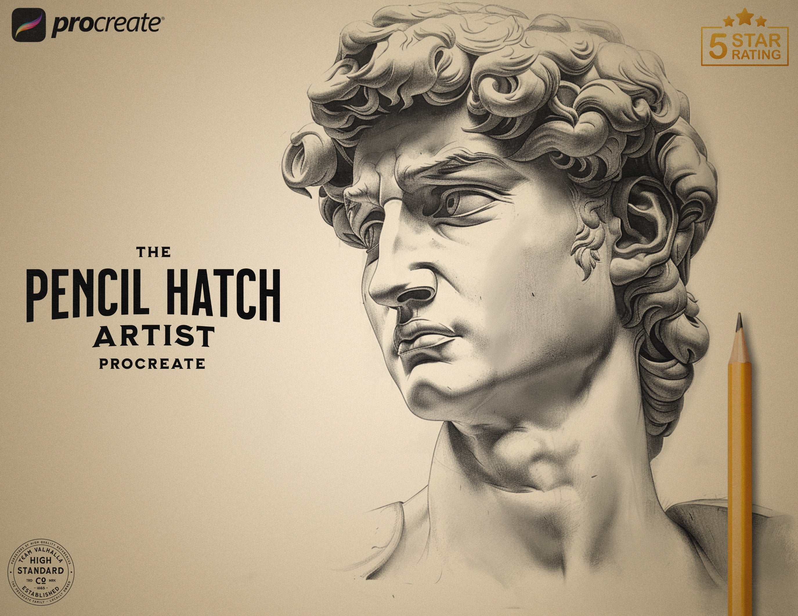 The Pencil Hatch Artist, custom brushes for Procreate