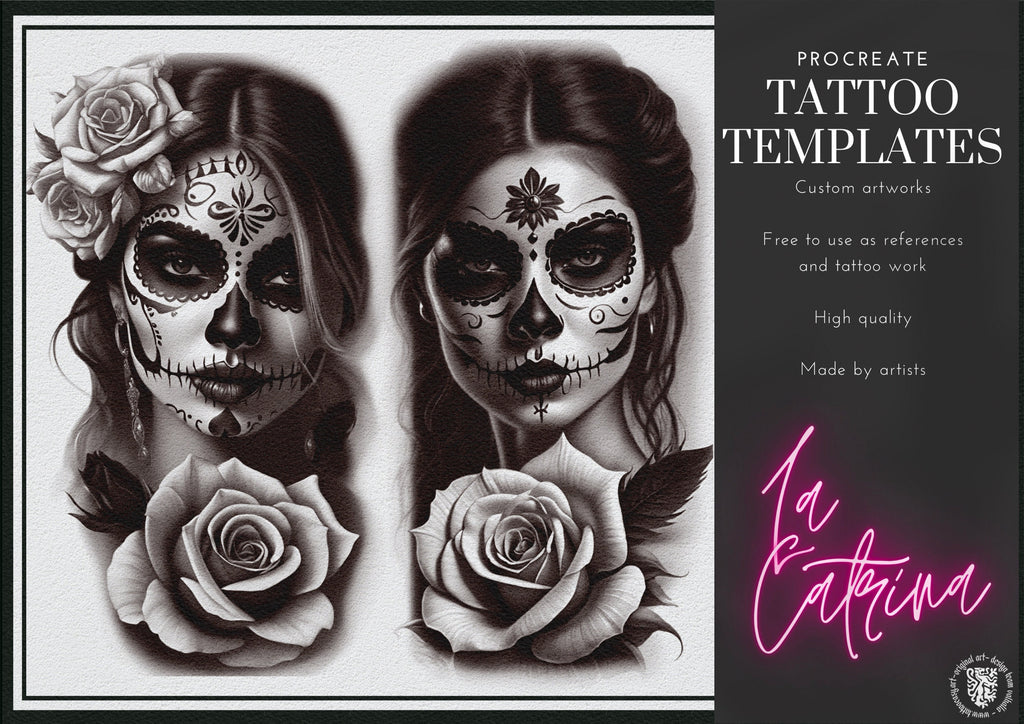 La Catrina 120 designs, 60 references ( + 60 stencils ) custom made art