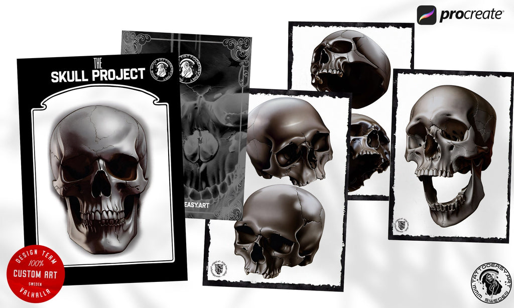 The skull project, 200+ custom made designs for Procreate