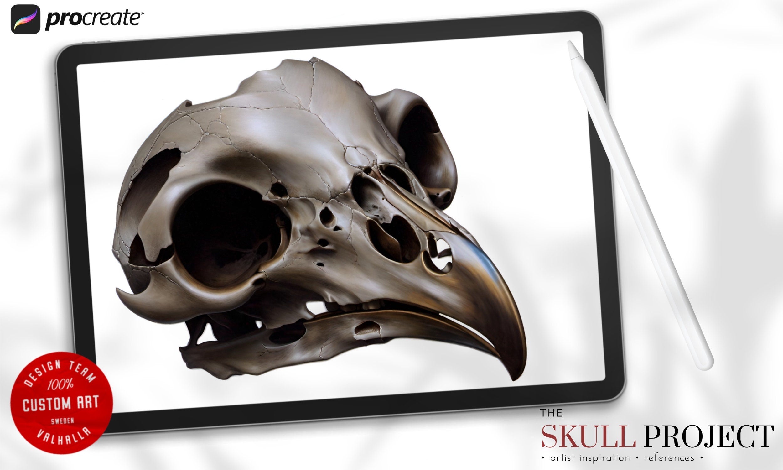 The skull project, 200+ custom made designs for Procreate
