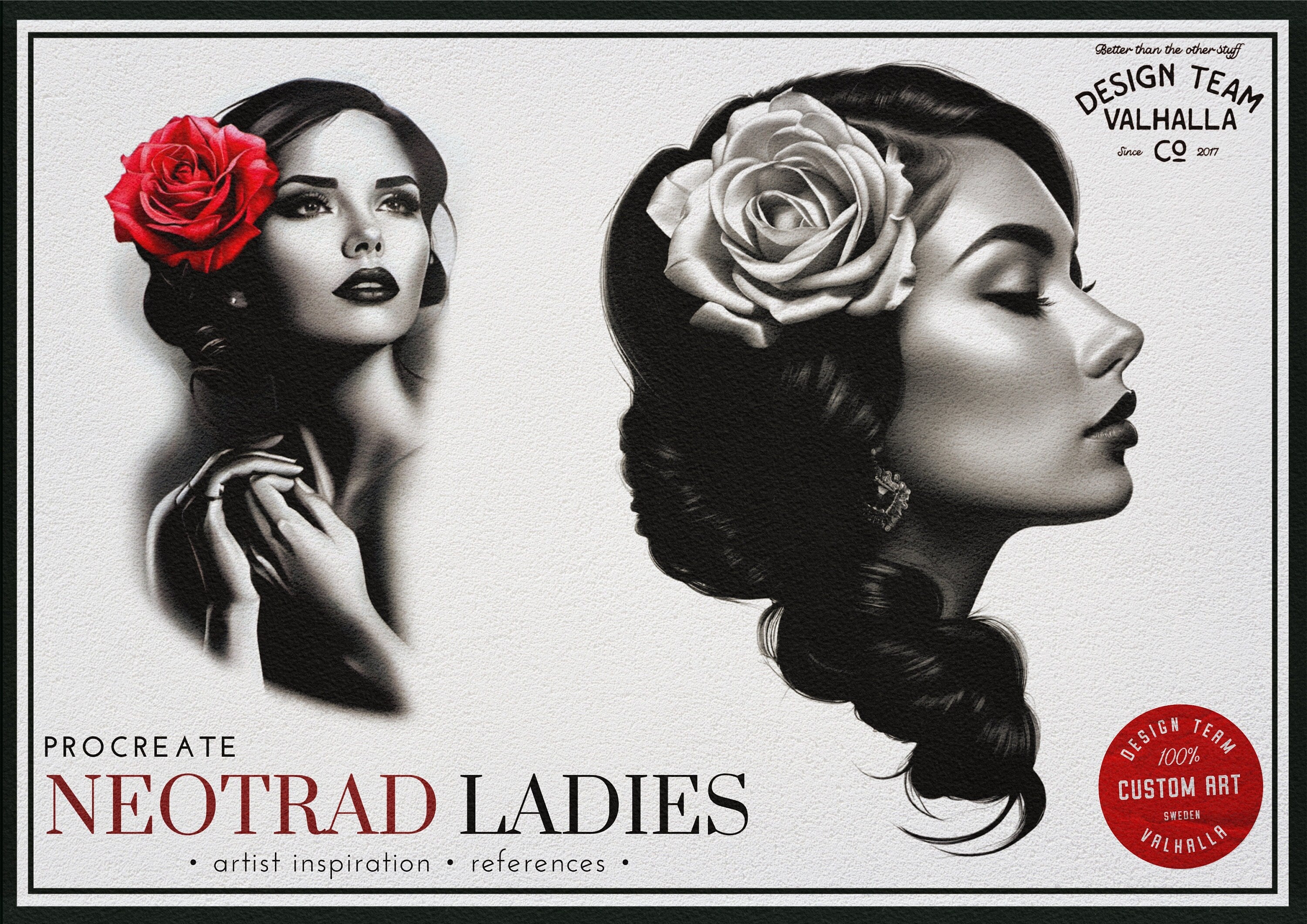 Neo-Traditional Ladies Vol.3 ~ 160+ designs! Anatomy, templates, references & inspiration for Procreate
