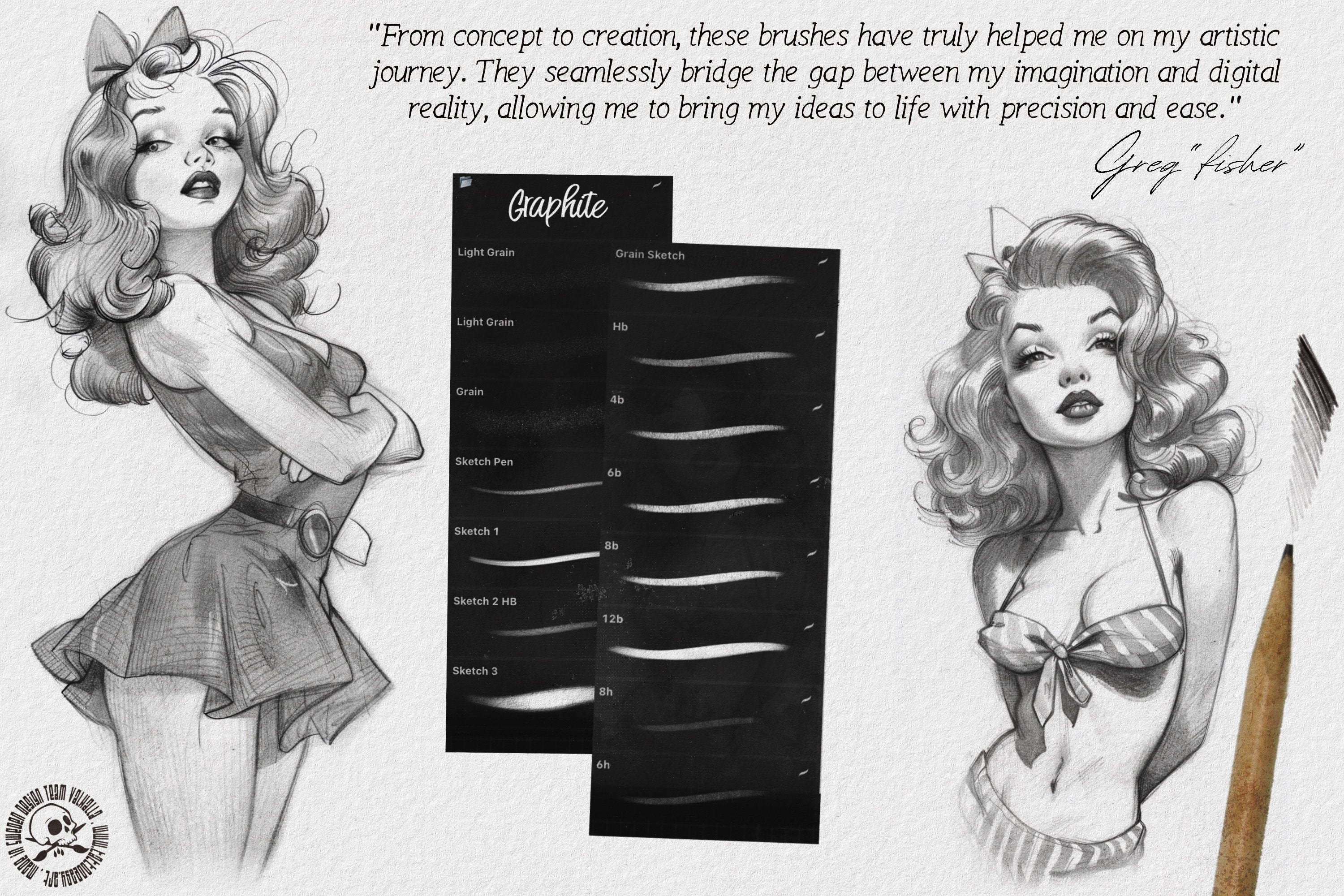 PencilReal ~ realistic pencil brush bundle for Procreate, XL creative kit!