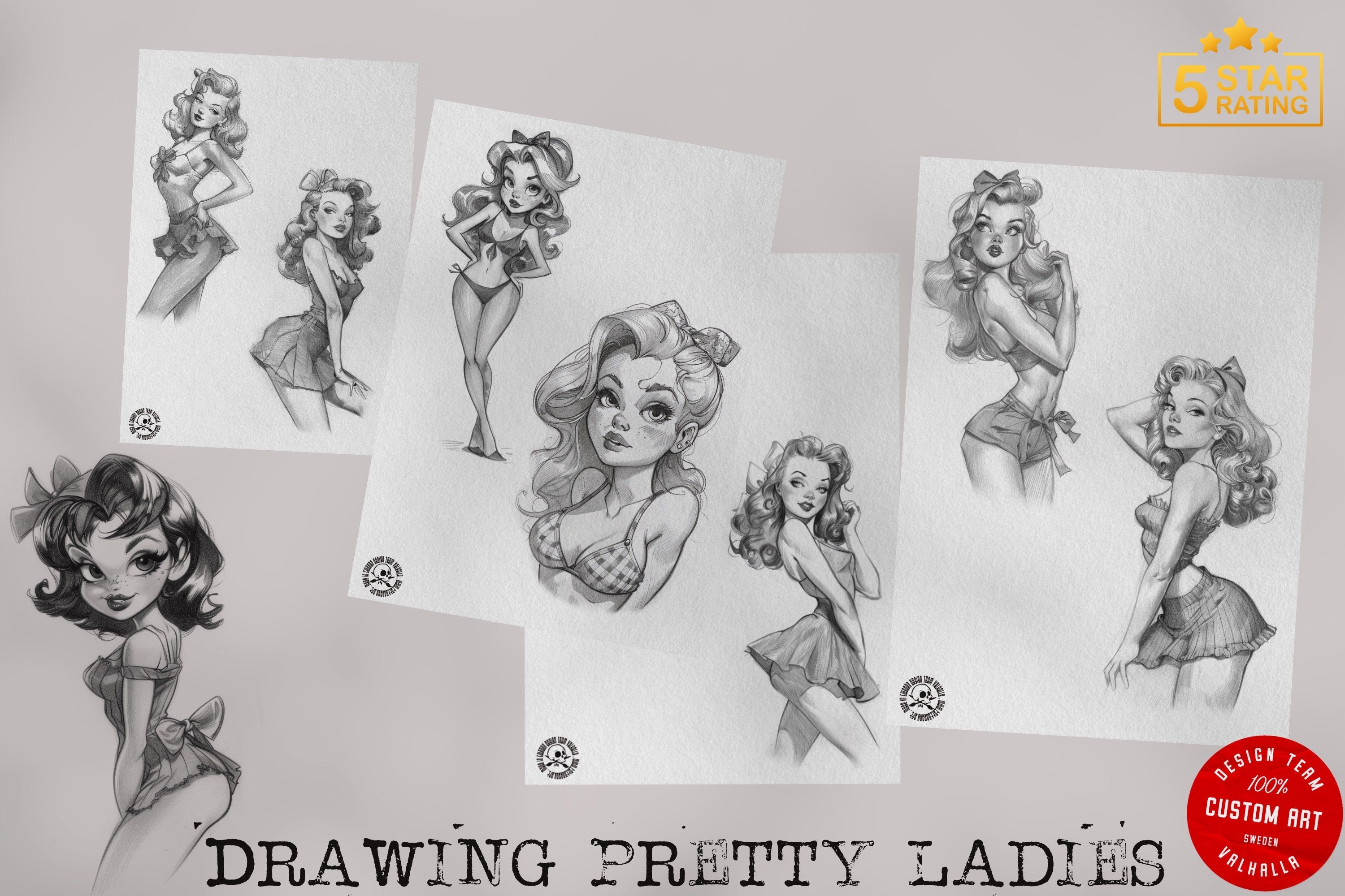 Pretty Ladies / Tattoo flash pdf book