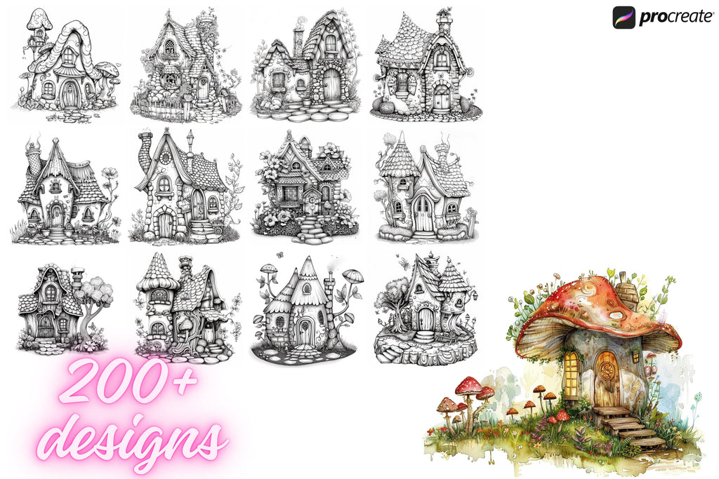 200+ Fairy House Procreate Brushes: Unique Coloring Designs