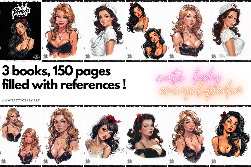 Pinup Tattoo E-Books, Cartoon Art References (PDF)