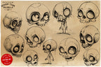 Skull Sketchbook: 500+ Procreate Stamps, Tattoo Art Reference (Digital Download)