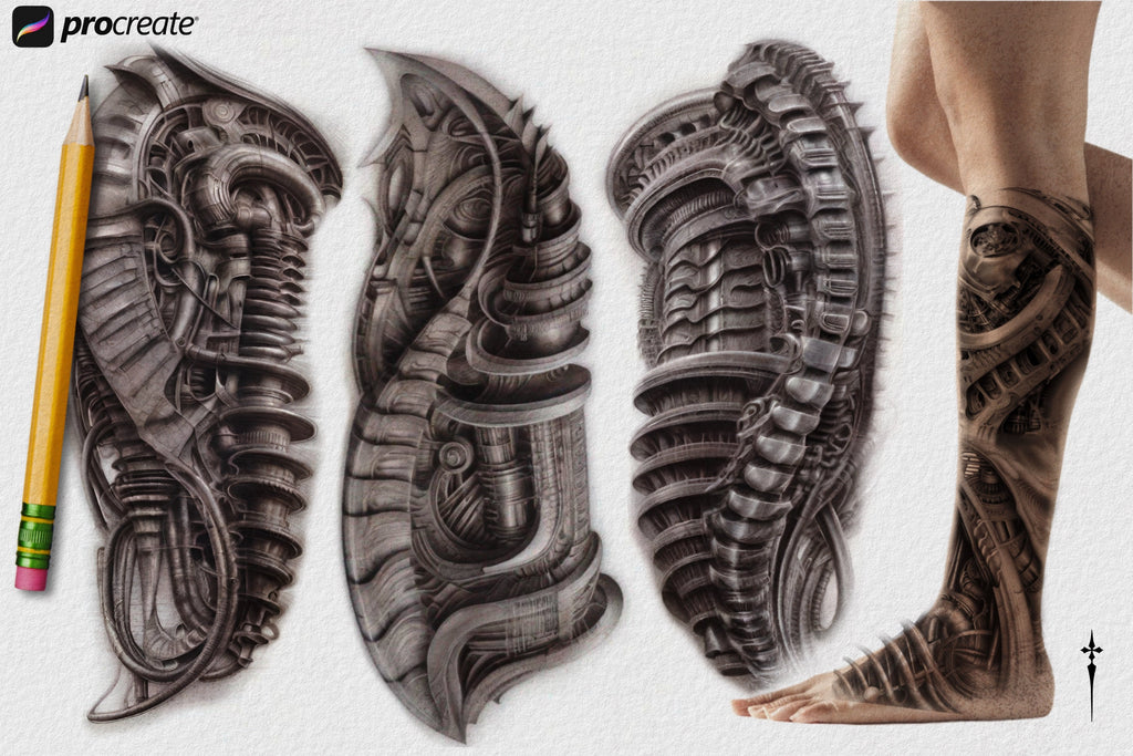 Organica Machina ~ Custom art for Procreate XL collection Biomech references