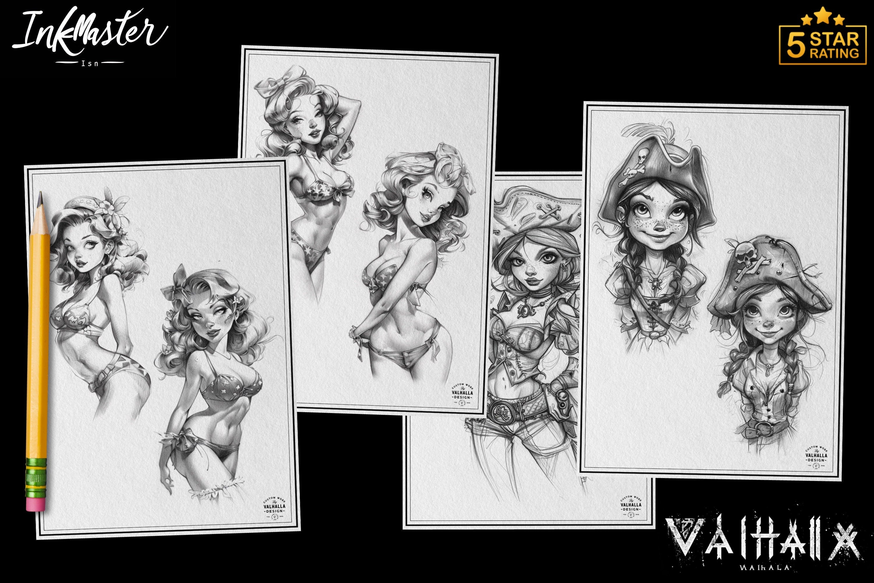Procreate Cartoon Girls Stamps: 150 Ladies Reference Art