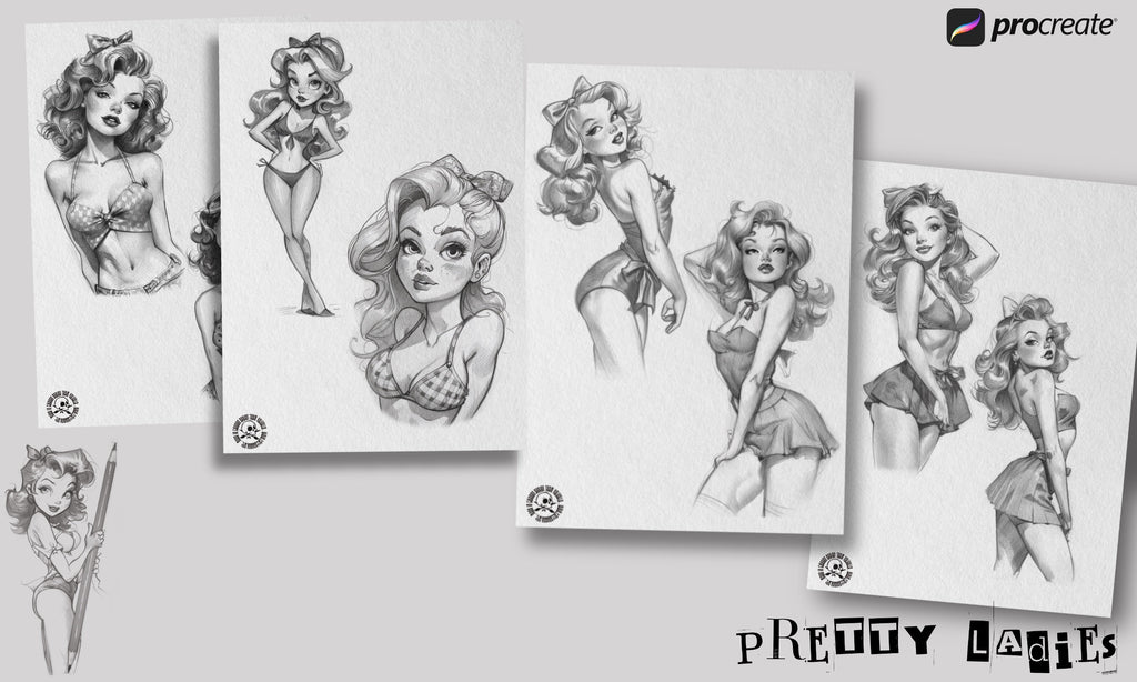 Pretty Ladies / Tattoo flash pdf book