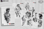 Neo classical, custom fine art tattoo references, pdf & 100 procreate stamp brushes