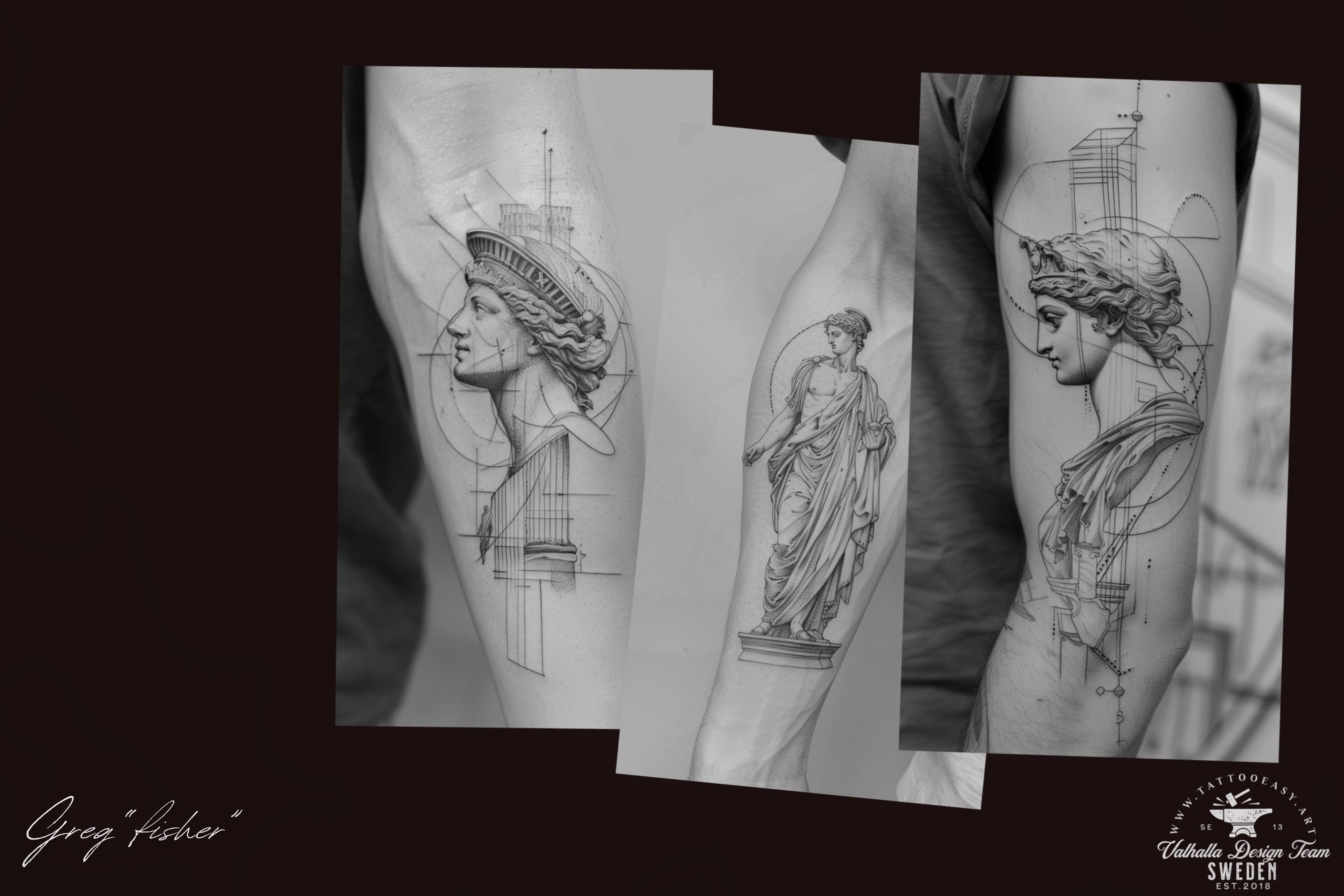 Neo classical, custom fine art tattoo references, pdf & 100 procreate stamp brushes