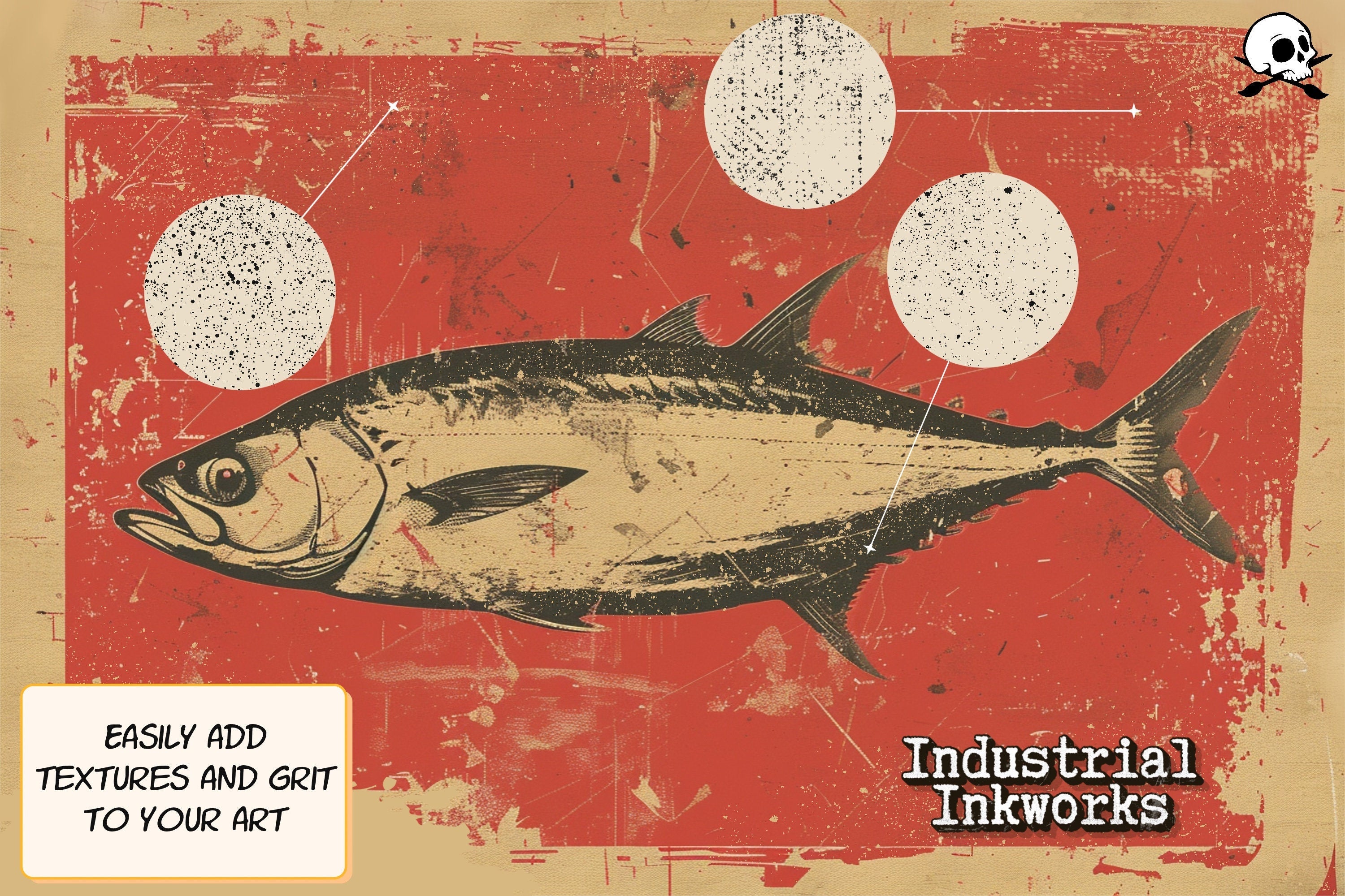 Industrial Ink Procreate Brushes: Vintage Grunge Textures (Digital Download)