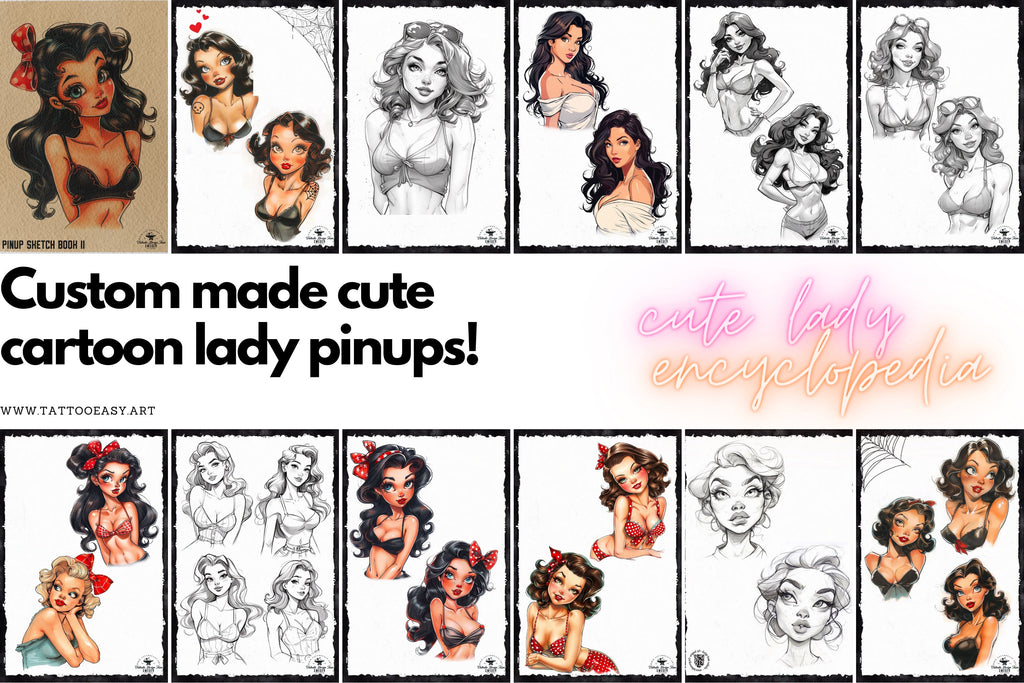 Pinup Tattoo E-Books, Cartoon Art References (PDF)