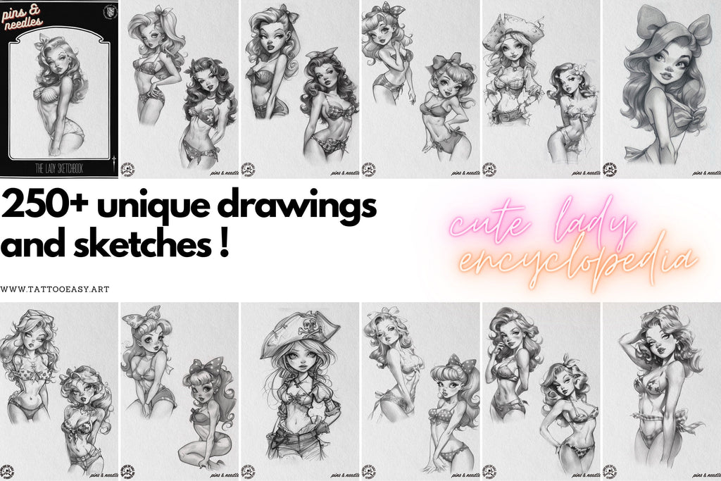 Pinup Tattoo E-Books, Cartoon Art References (PDF)