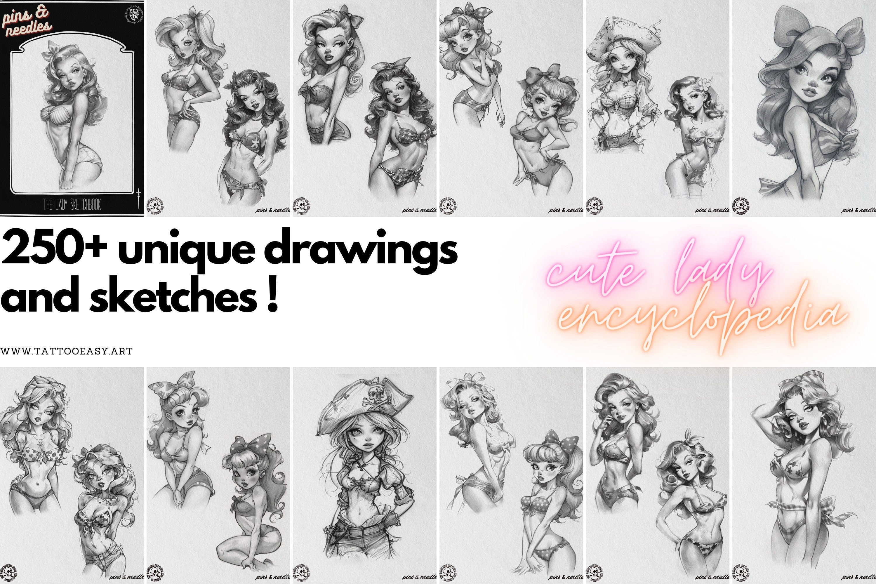 Pinup Tattoo E-Books, Cartoon Art References (PDF)