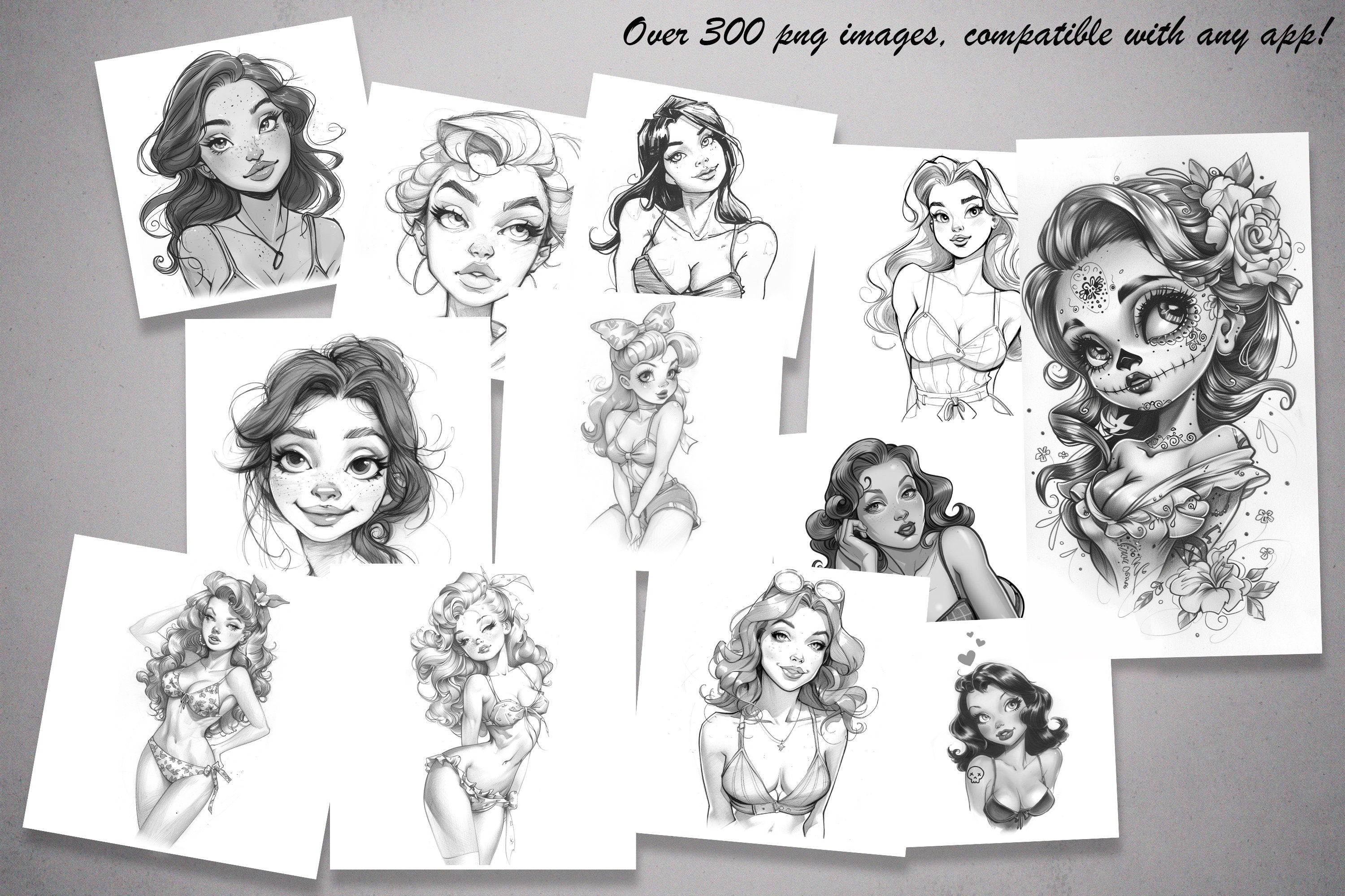 Pinup Tattoo E-Books, Cartoon Art References (PDF)