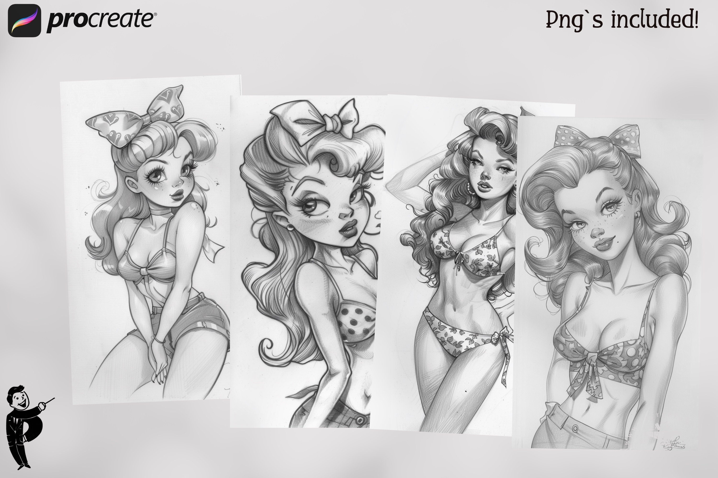 Pinup Tattoo E-Books, Cartoon Art References (PDF)