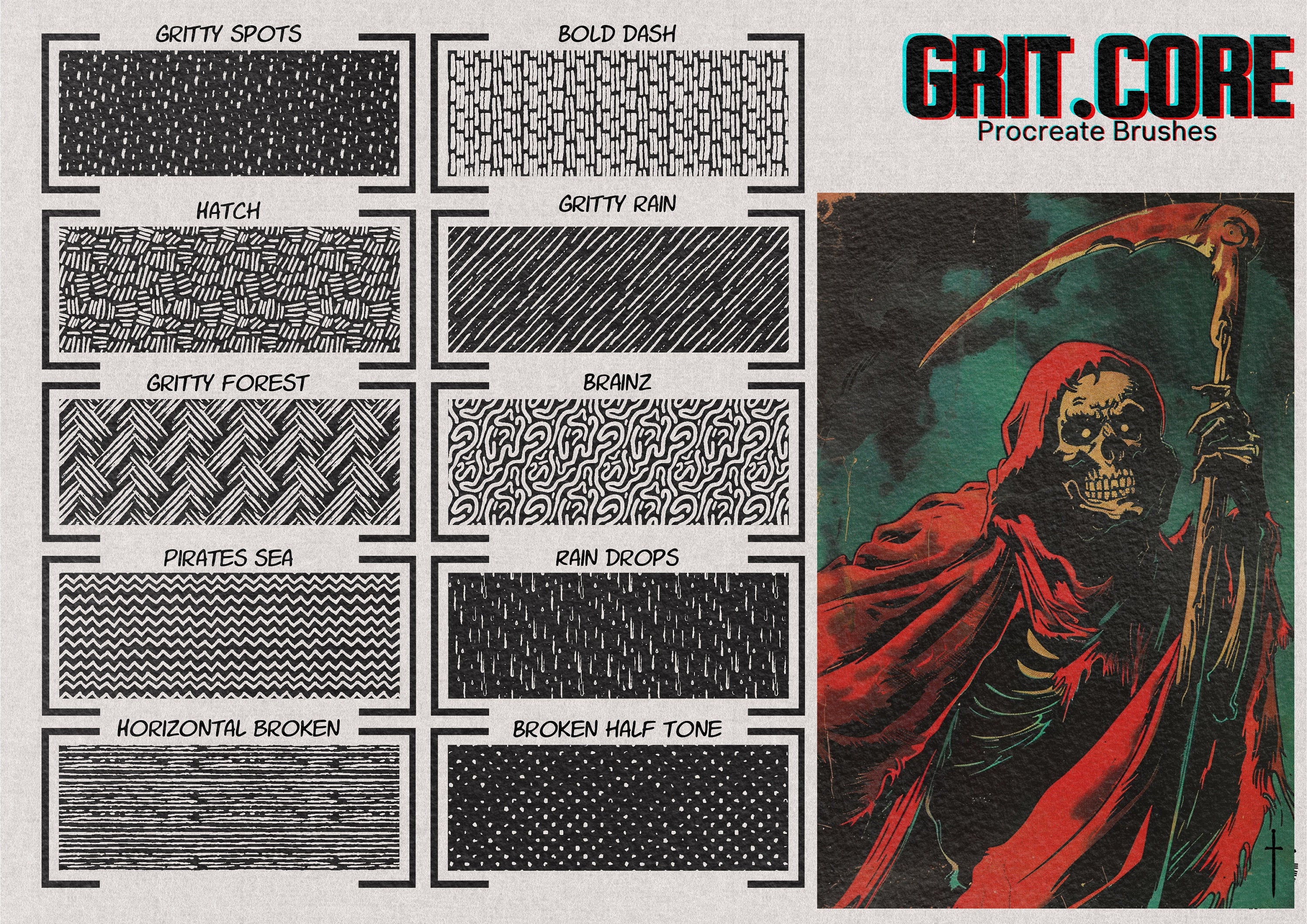 Grit.Core ~ start drawing gritty comics in Procreate