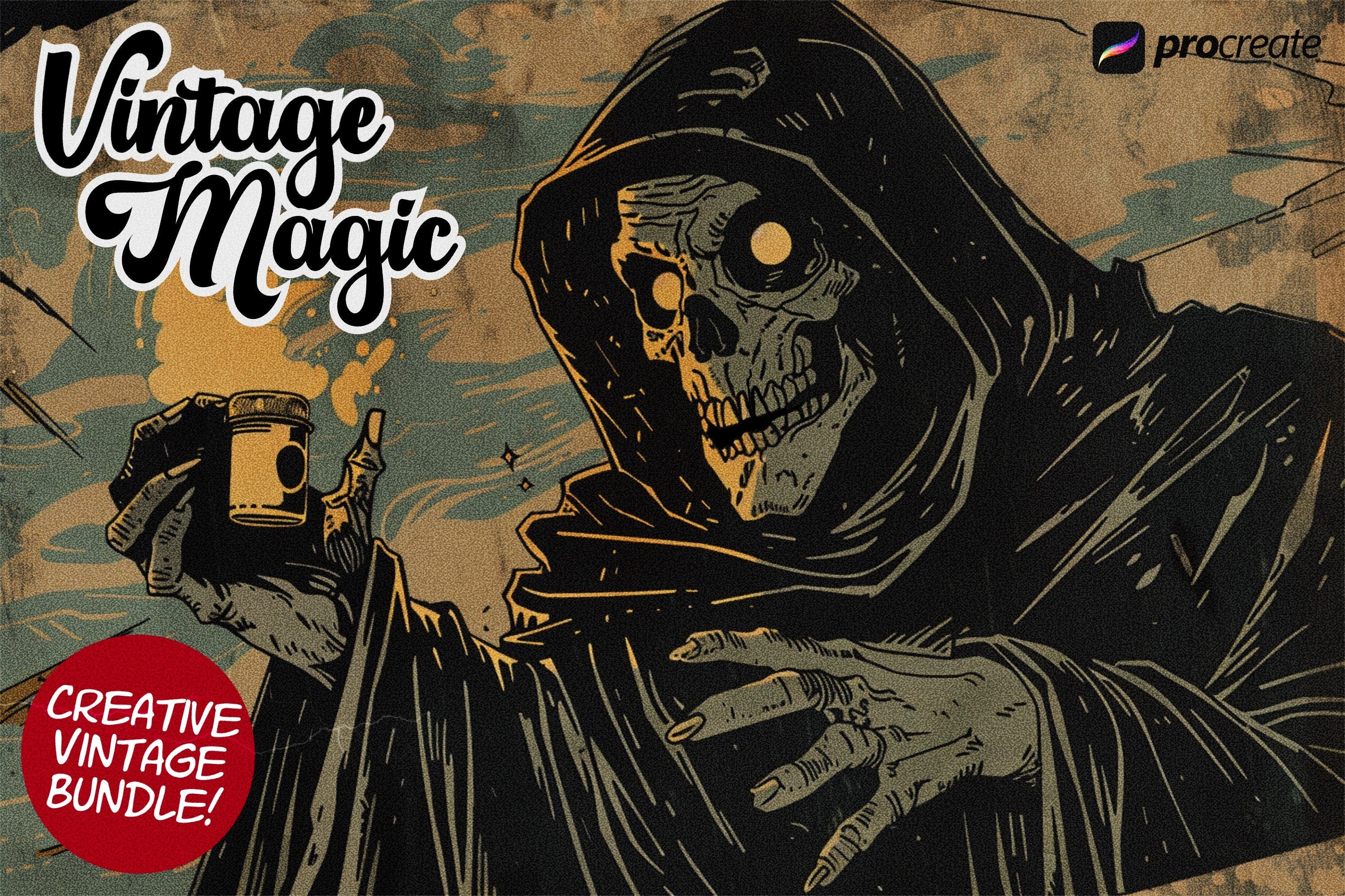 Vintage Magic brush & fx bundle for Procreate