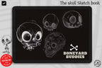 Skull Sketchbook: 500+ Procreate Stamps, Tattoo Art Reference (Digital Download)
