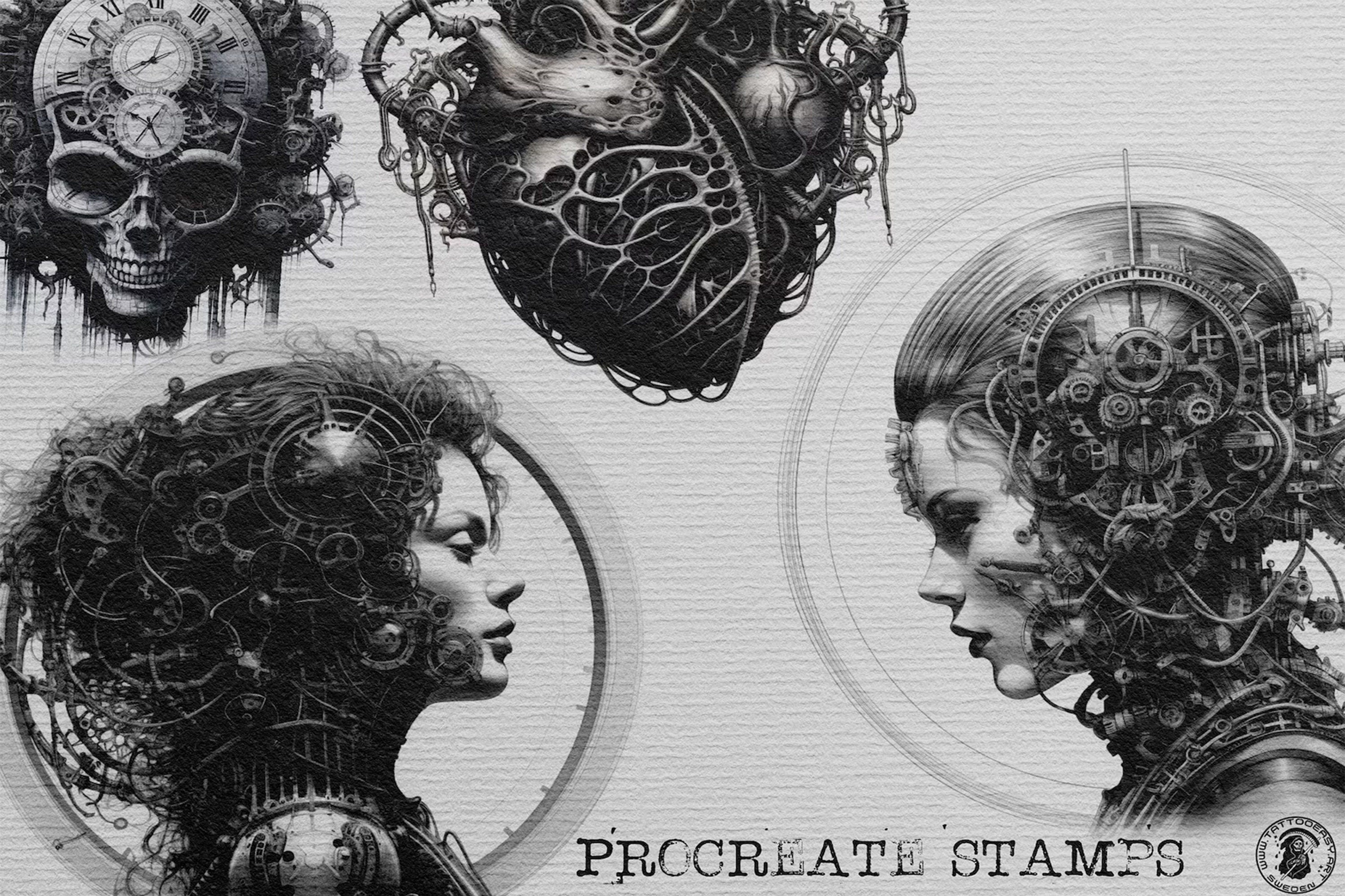Biomech vol.2 designs & brushes, 100% custom art, 150+ designs and extras!