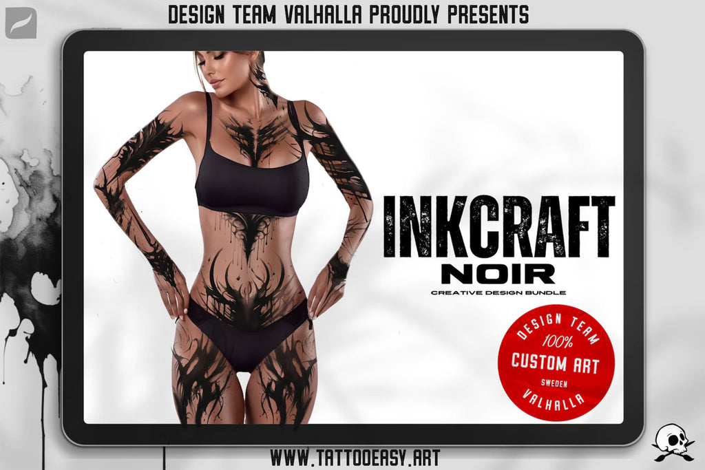 Gothic Procreate Stamps: InkCraft Noir Calligraphy Brush Set (180+ Elements)