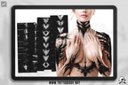 Gothic Procreate Stamps: InkCraft Noir Calligraphy Brush Set (180+ Elements)