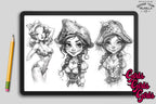 Procreate Cartoon Girls Stamps: 150 Ladies Reference Art