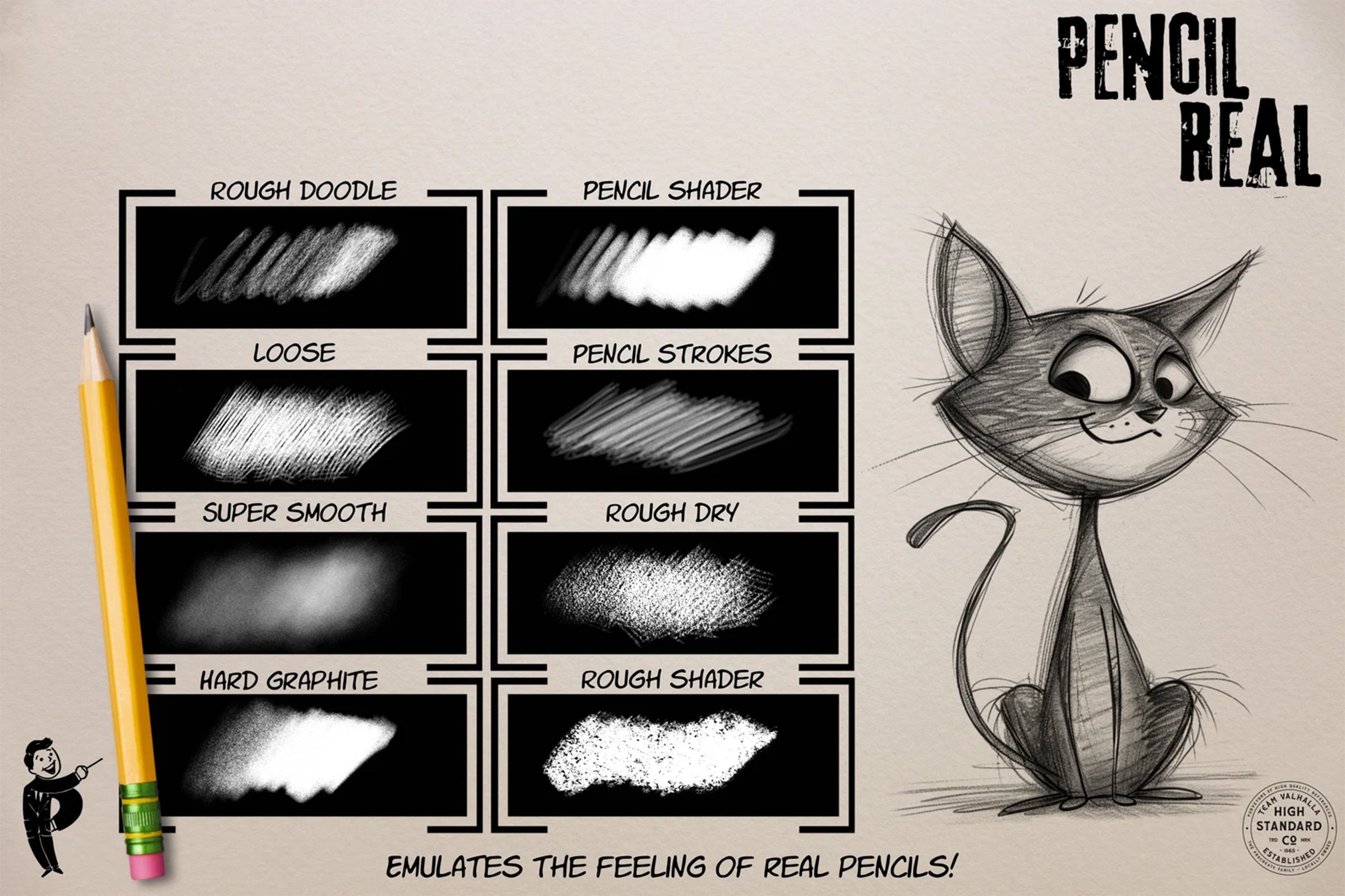 PencilReal ~ realistic pencil brush bundle for Procreate, XL creative kit!