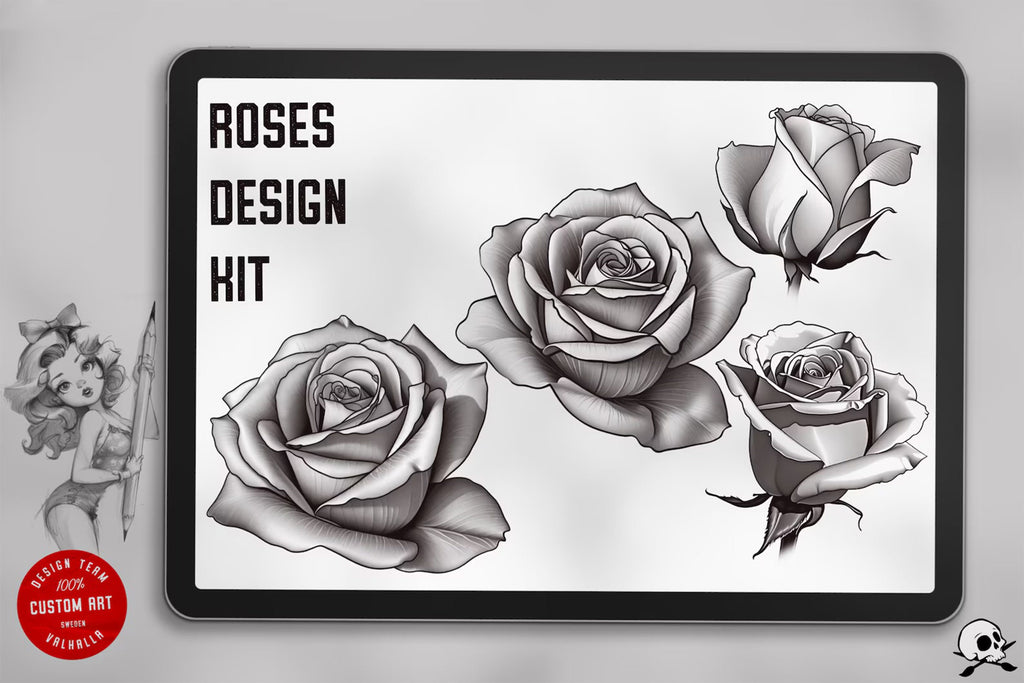 Roses Vol.2, Tattoo builder, Design team Valhalla sweden, 40 unique designs
