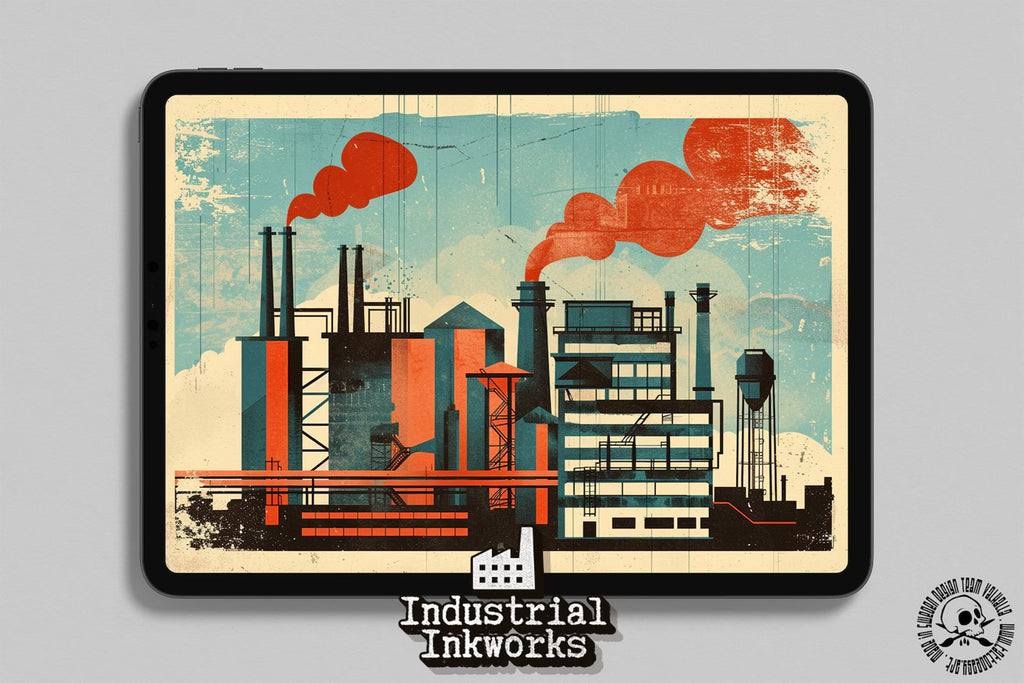 Industrial Ink Procreate Brushes: Vintage Grunge Textures (Digital Download)