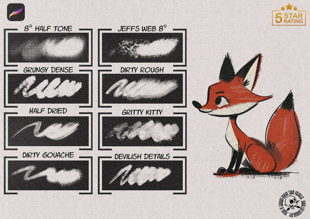 Gritty Goache brush bundle, custom brushes for Procreate