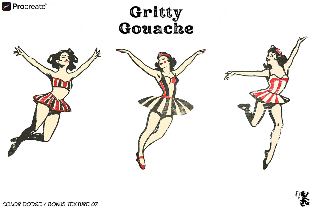 Gritty Goache brush bundle, custom brushes for Procreate