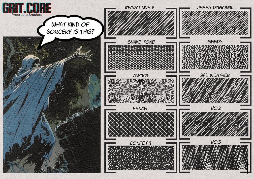 Grit.Core ~ start drawing gritty comics in Procreate