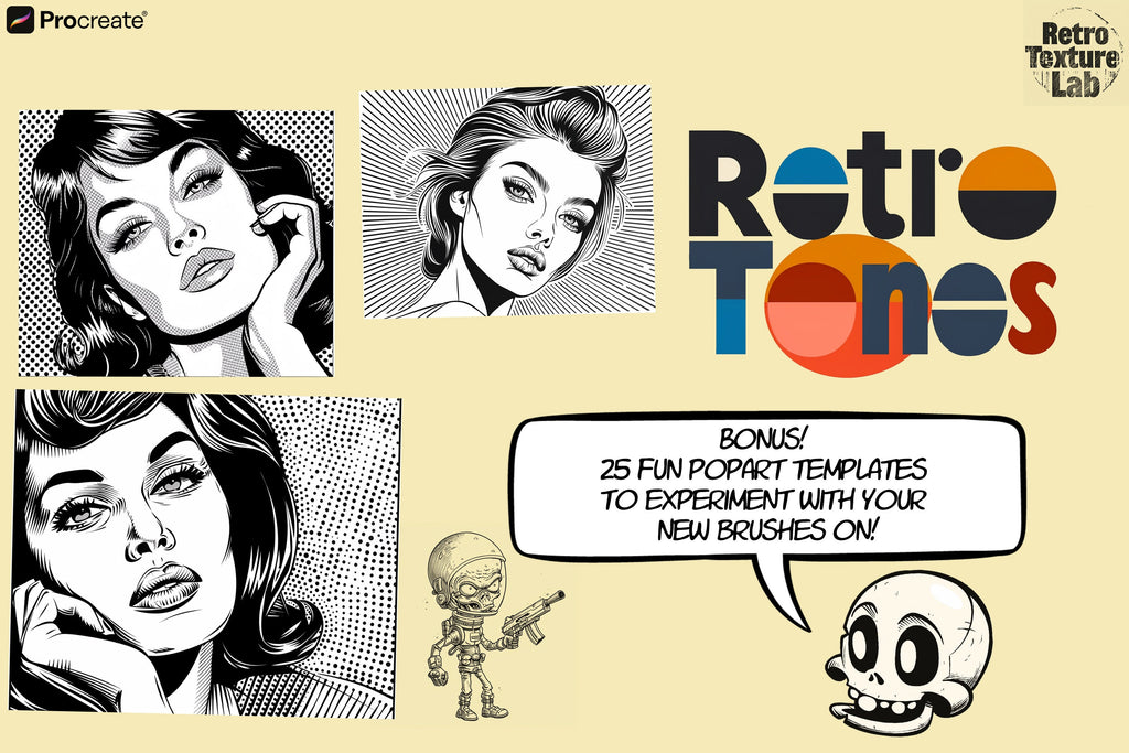 Procreate ~ Retro Tones, Pop art in Procreate