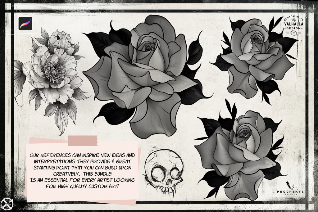 Tattoo encyclopedia vol.2, 500+ original Procreate references, Mega bundle, XL collection