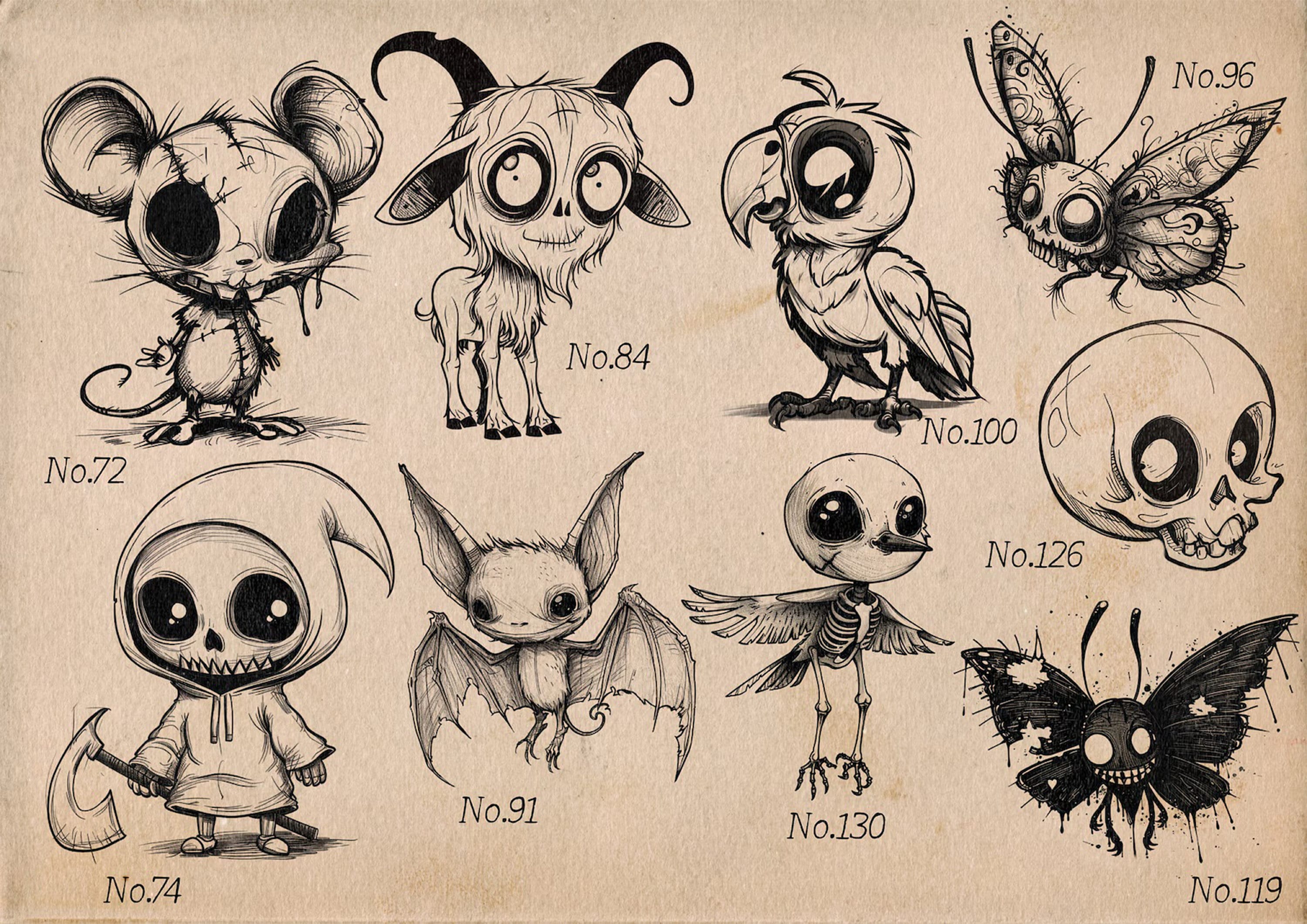 Procreate Boneyard Buddies: Cartoon Skulls & Horror Stamps