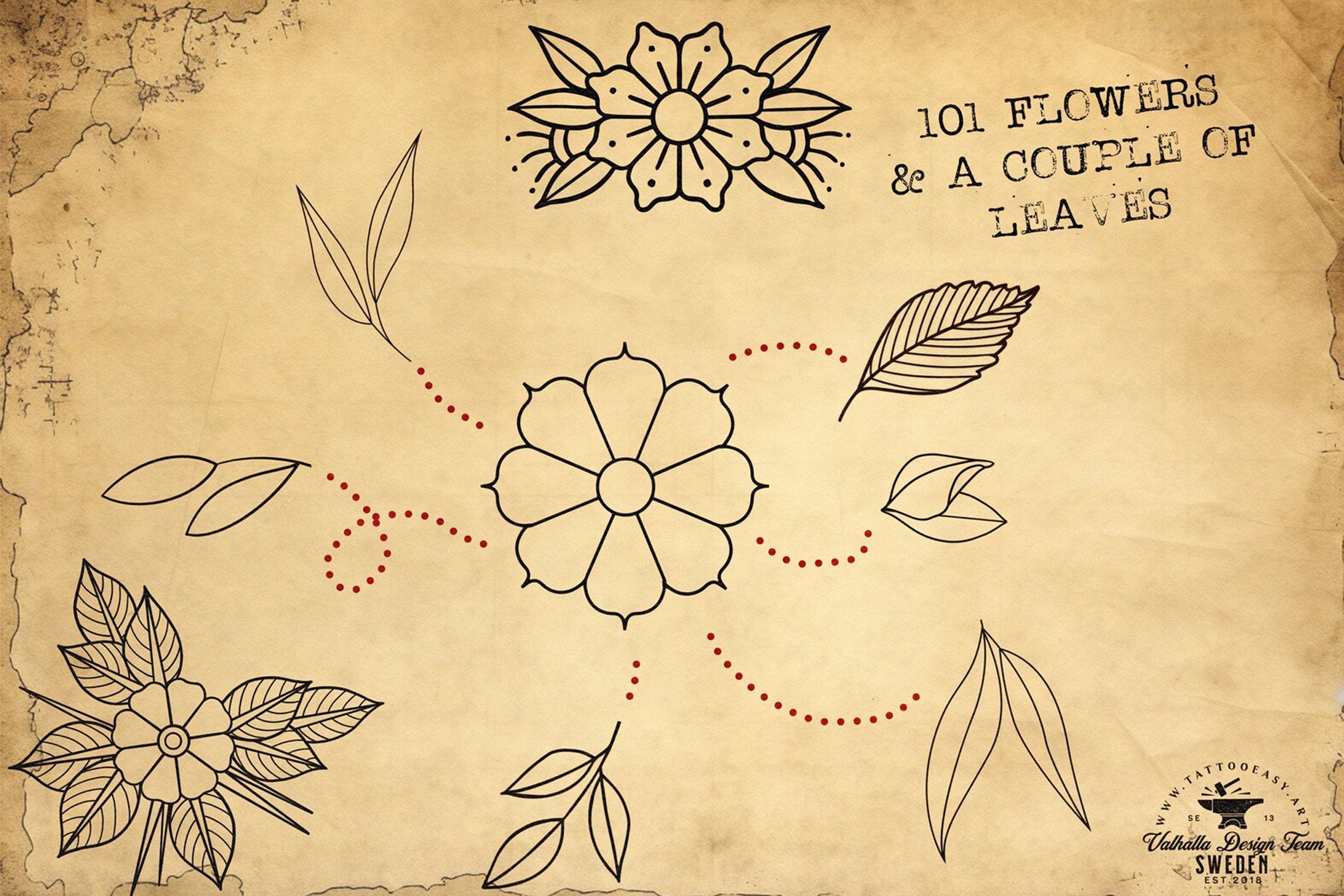 101 traditional tattoo flowers ~