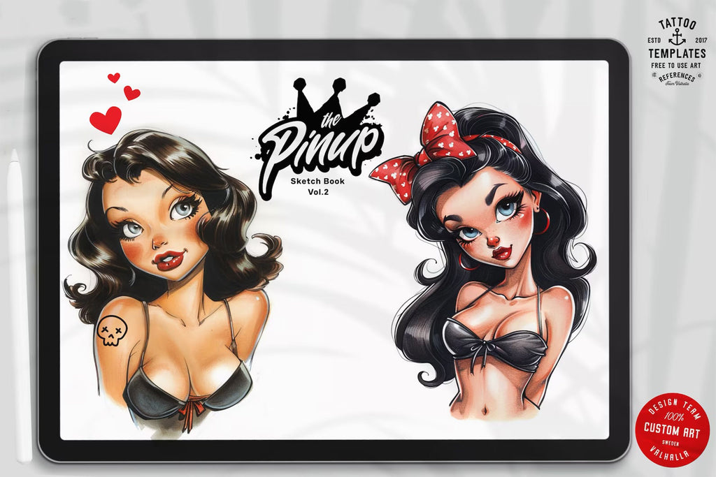 Pinup Sketches - Procreate | 130+ ladies + pdf ( digital download ) Tattoo Flash Art