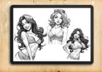 Pinup Sketches - Procreate | 130+ ladies + pdf ( digital download ) Tattoo Flash Art