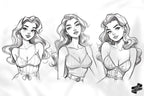 Pinup Sketches - Procreate | 130+ ladies + pdf ( digital download ) Tattoo Flash Art