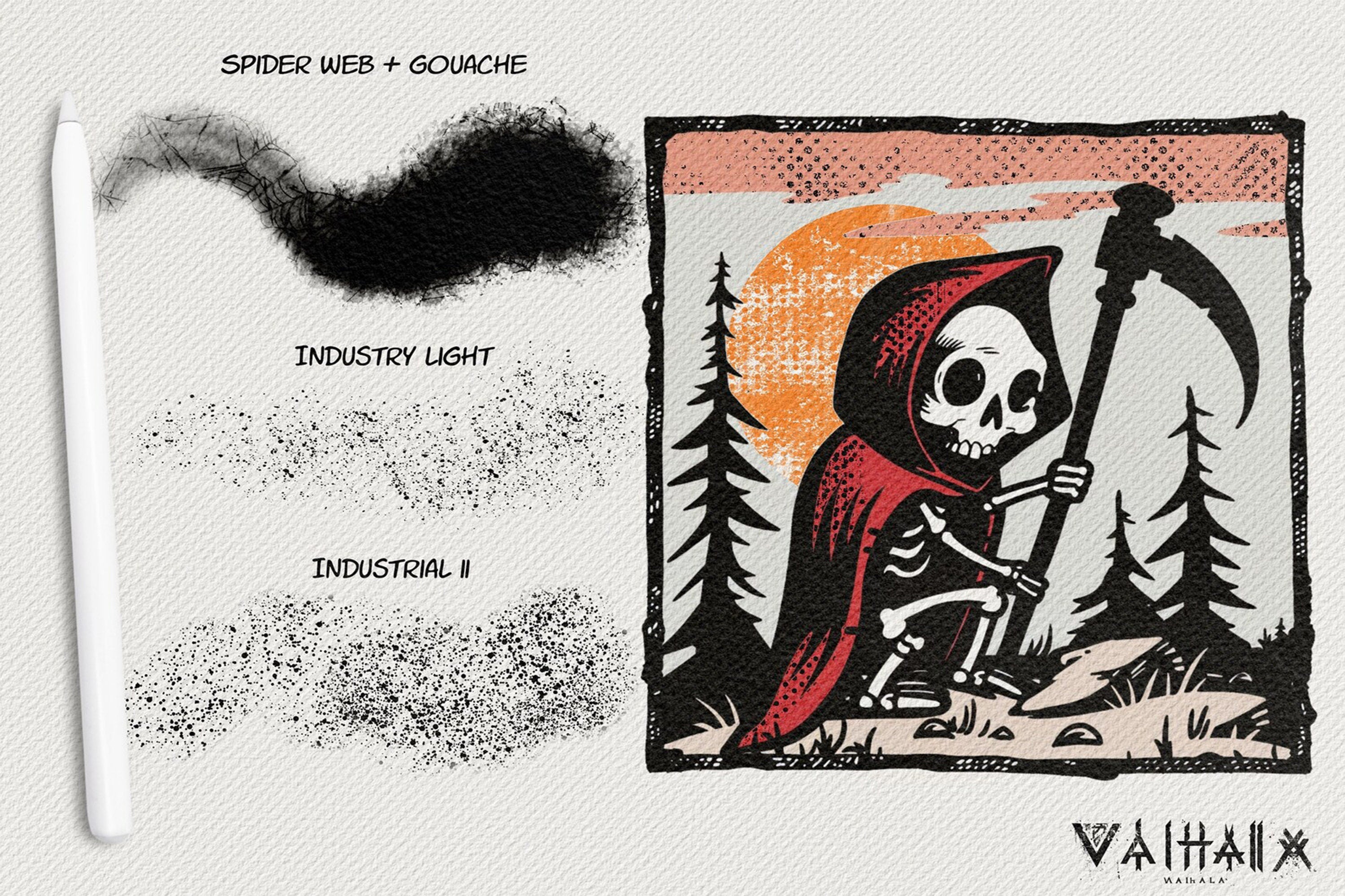 Industrial Ink Procreate Brushes: Vintage Grunge Textures (Digital Download)