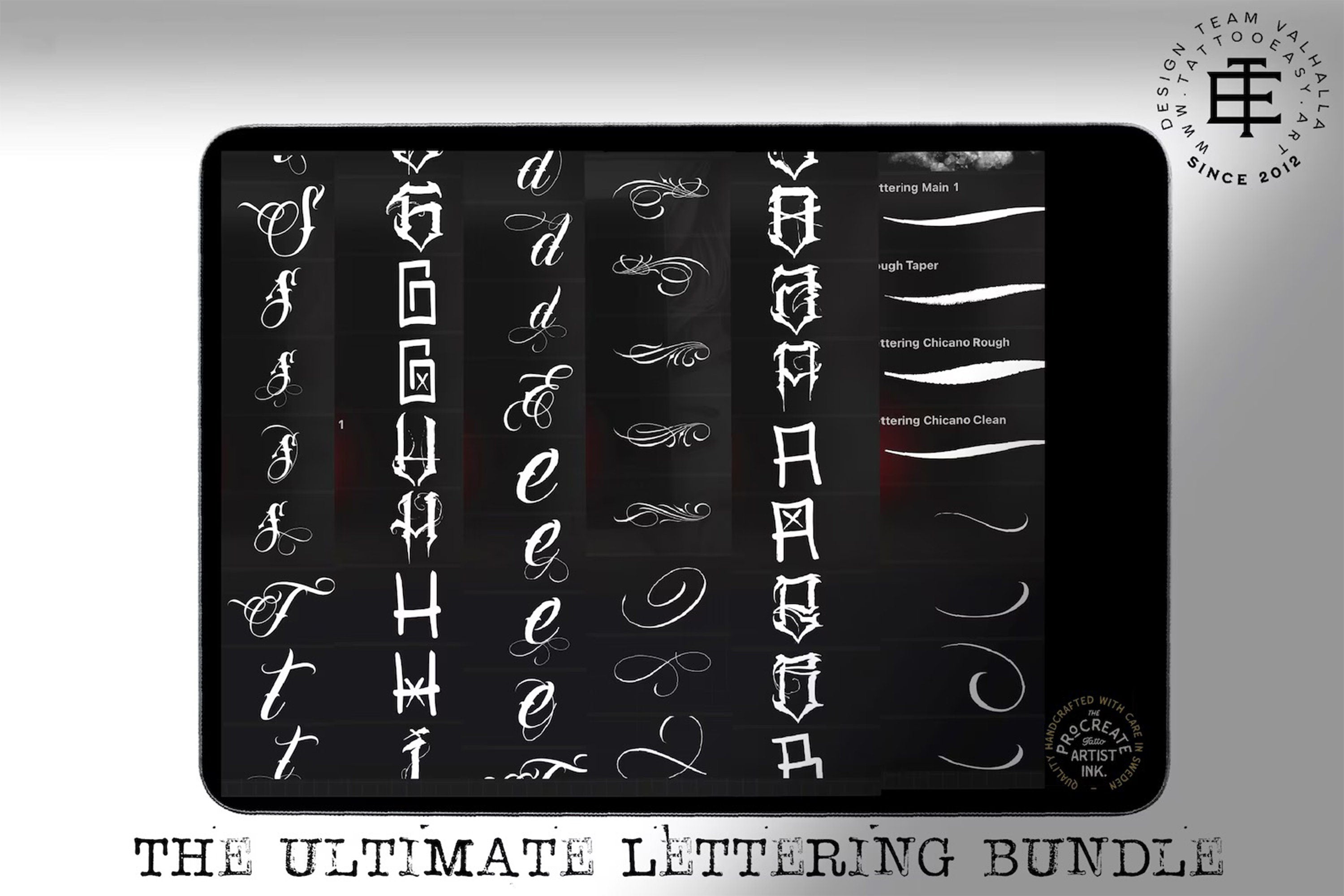 Tattoo Lettering made easy. XL ~ Tattoo fonts X ~ over 500 stamps!