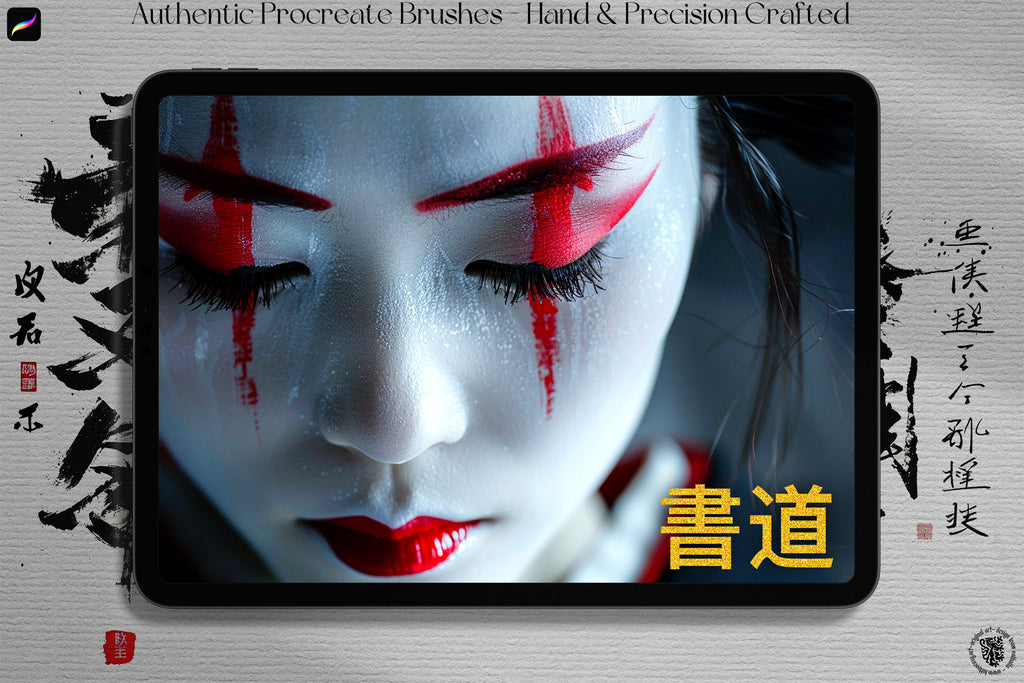 Japanese Calligraphy, custom made brushes for Procreate